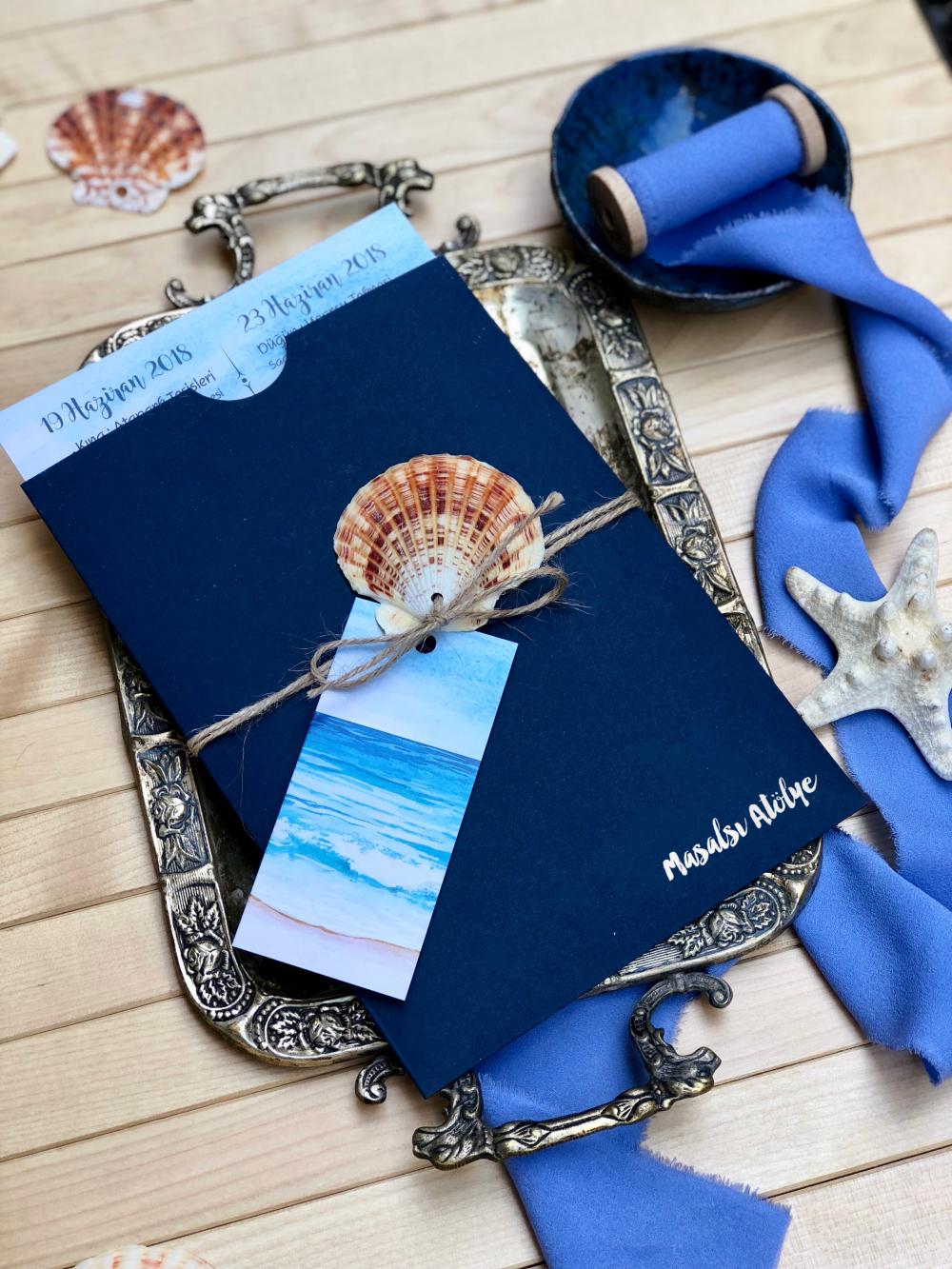 Deniz temalı davetiye 