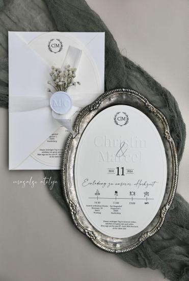 Gofreli Oval Davetiye
