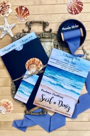 Deniz temalı davetiye 